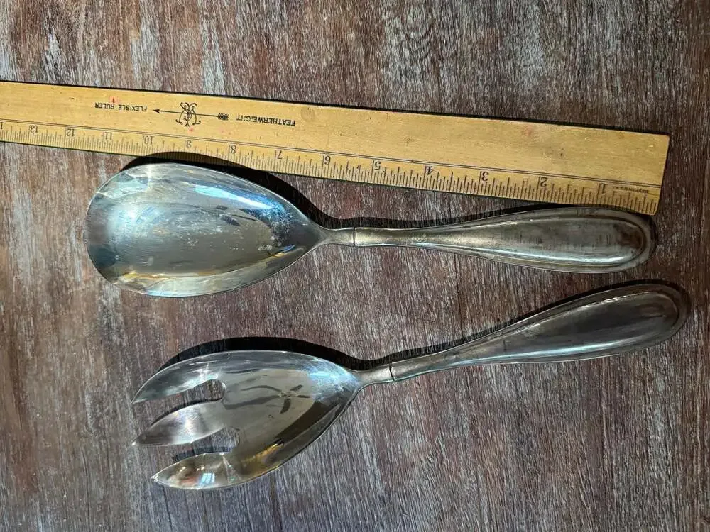 Godinger Silver Plated Salad Serving Set Fork and Spoon